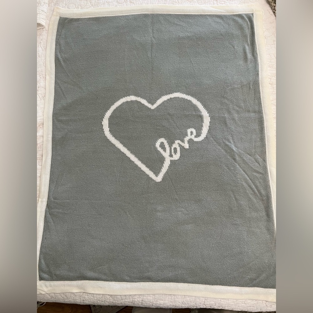 Pottery barn kids heart love throw blanket